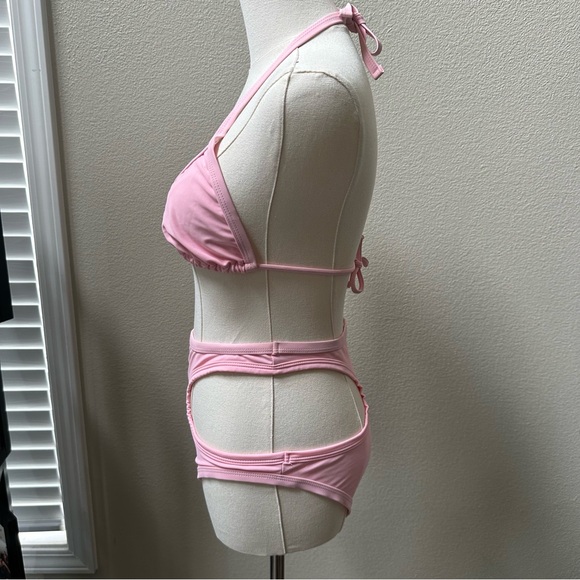 NWT Triangle Bikini Top and Bottom Set in Bubblegum Pink - Picture 3 of 7